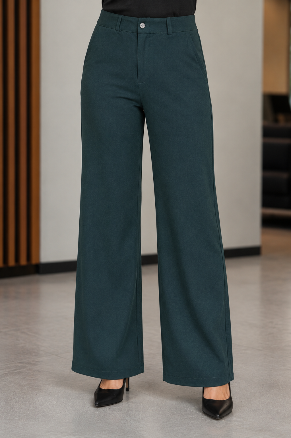 A n' e Women’s Flare Corporate Pants, Formal Wide Leg Trousers