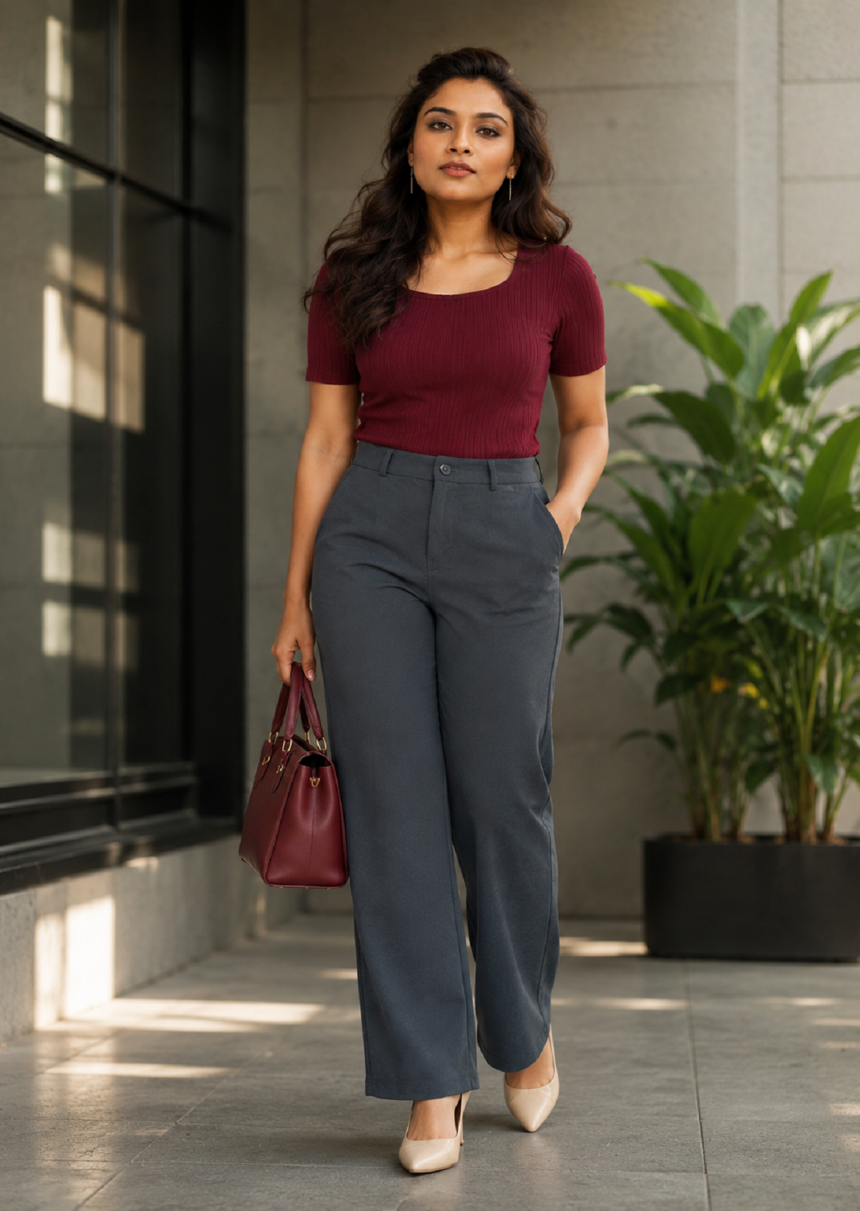 A n' e Dk. Grey women Flare corporate pants